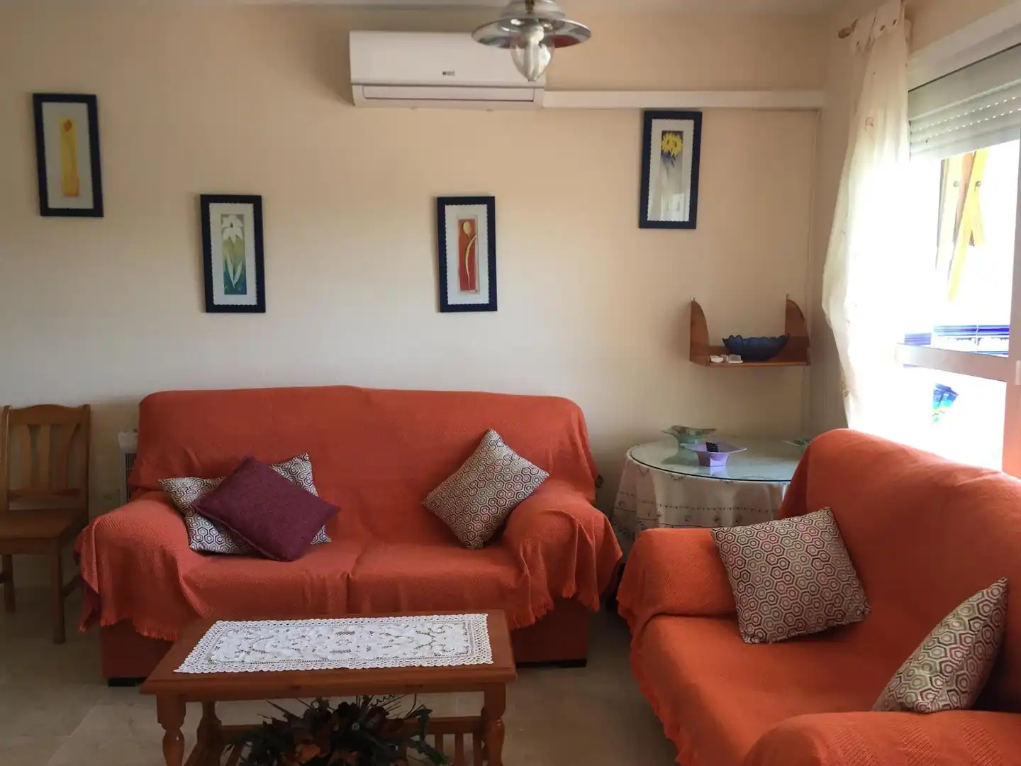 Sala de estar de Piso de alquiler en El Portil con Jardín privado, Terraza y Piscina