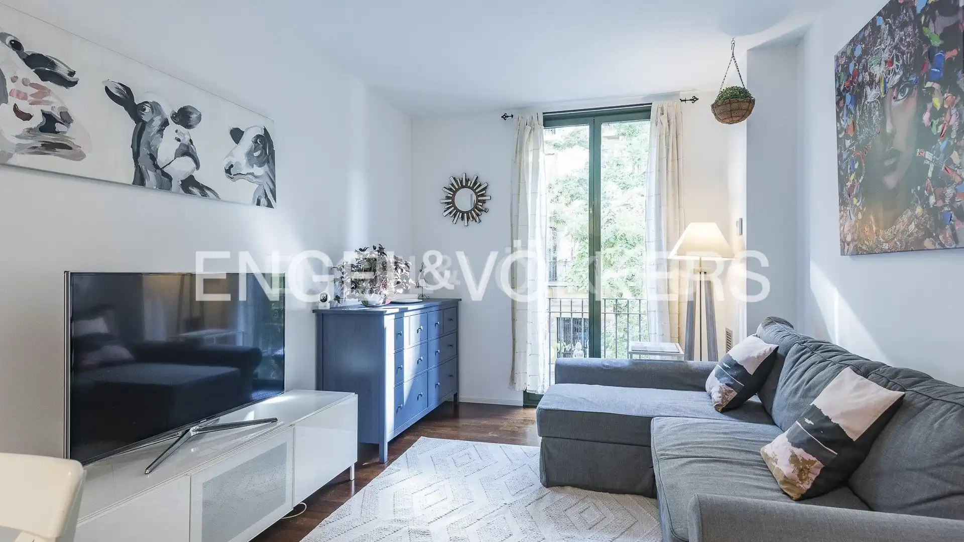 Wohnzimmer von Wohnung zur Miete in  Barcelona Capital mit Klimaanlage, Heizung und Parkett