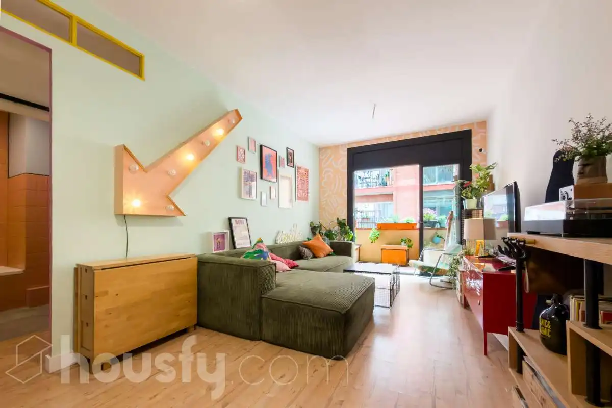 Sala de estar de Piso en venta en Barcelona con Terraza