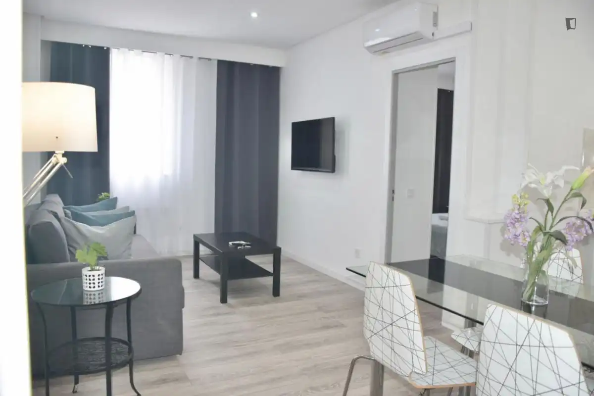 Sala de estar de Apartamento de alquiler en Madrid con Aire acondicionado, Calefacción y Amueblado