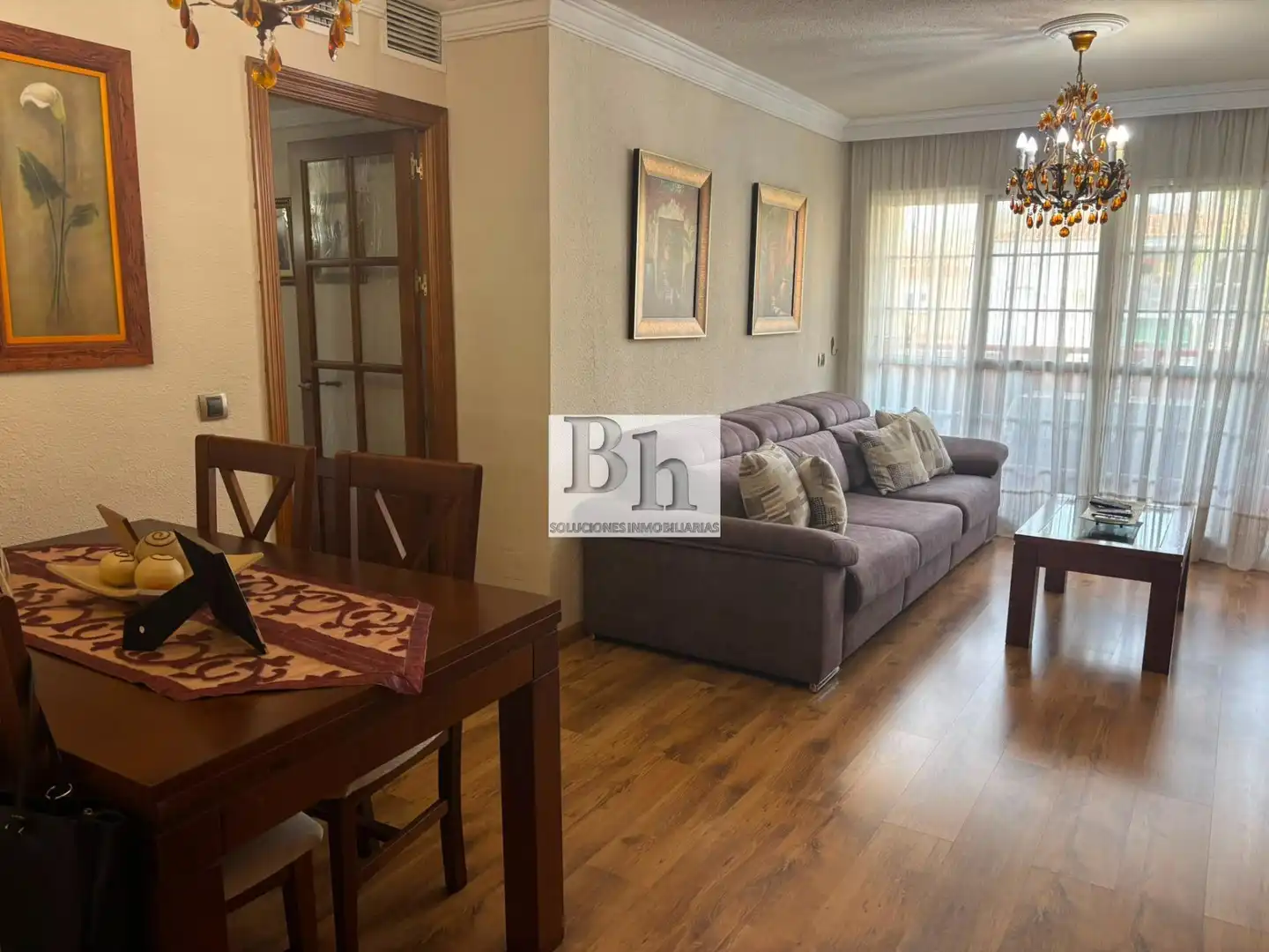 Wohnzimmer von Wohnung zum Verkauf in Málaga mit Klimaanlage, Privatgarten und Parkett