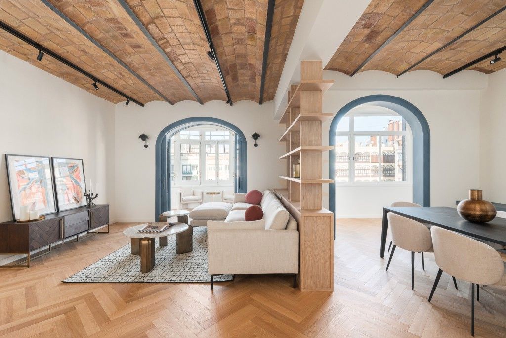 Sala d'estar de Apartament en venda en  Barcelona Capital amb Aire condicionat, Calefacció i Parquet