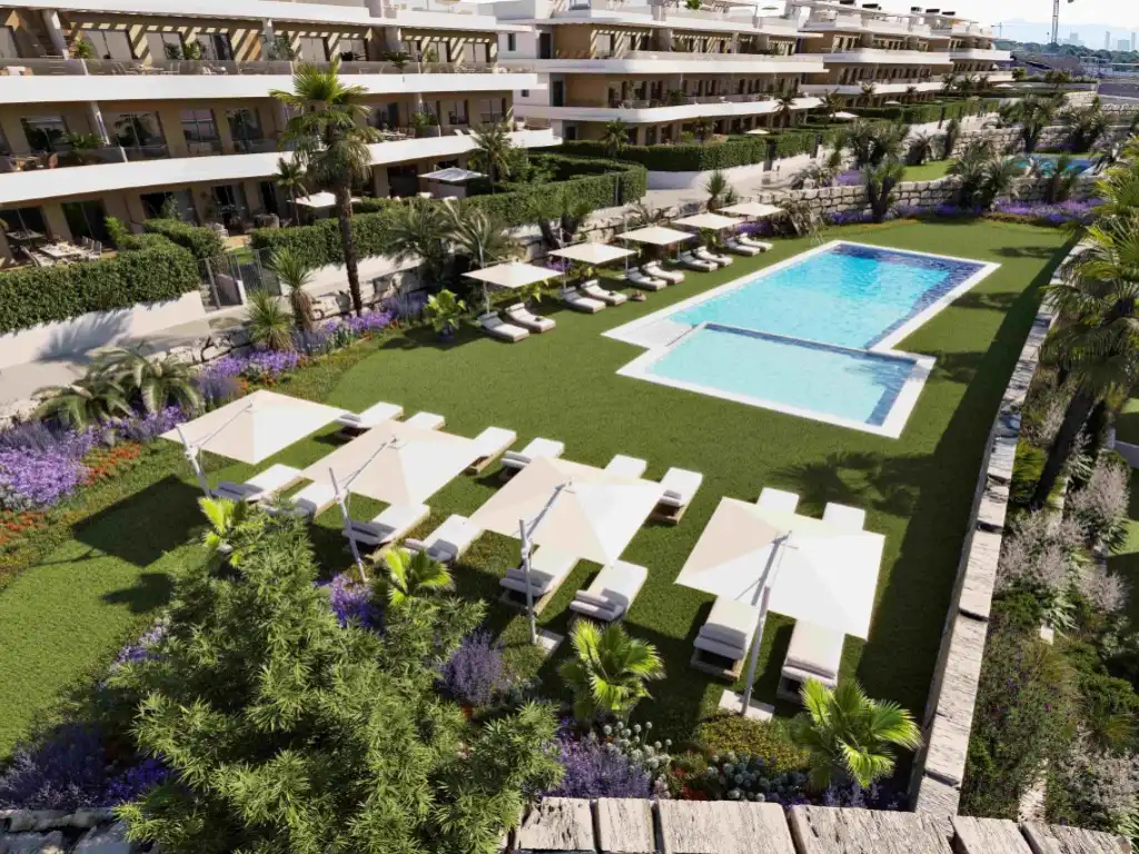 Terrassa de Apartament en venda en Finestrat amb Jardí privat i Piscina