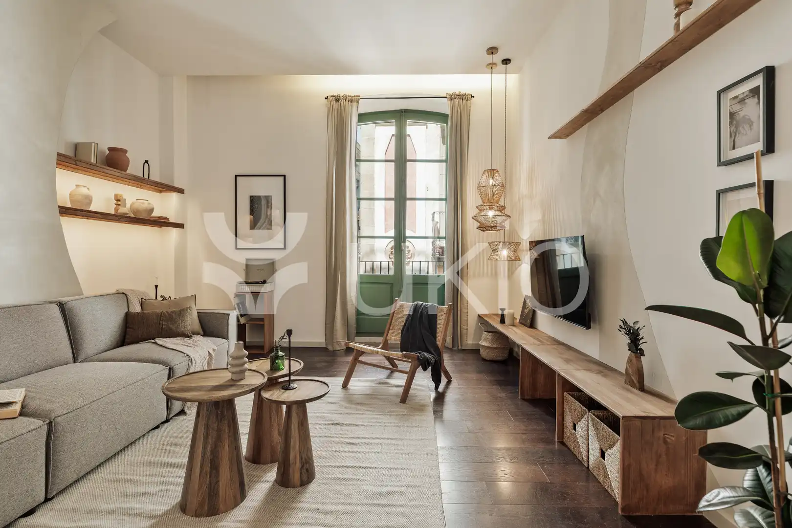 Sala d'estar de Apartament de lloguer en Barcelona amb Aire condicionat, Calefacció i Moblat