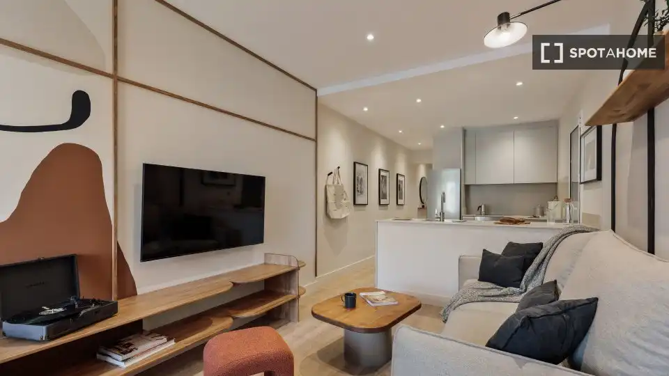 Living room of Flat for rent in Barcelona  with Air Conditioner, Heating and Furnished