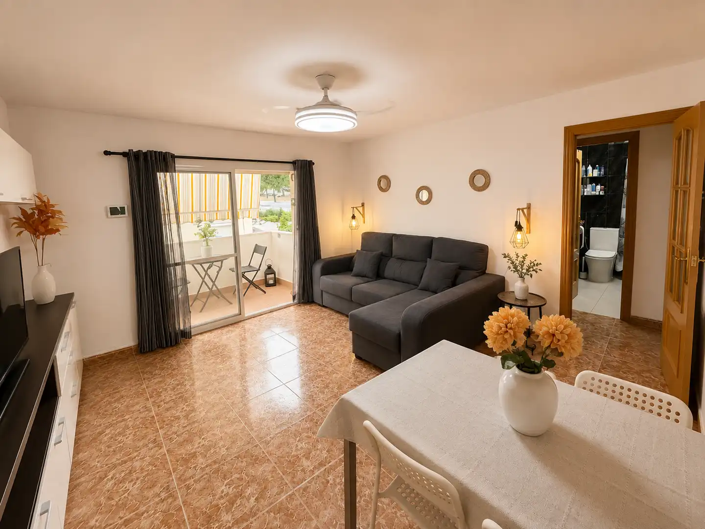 Sala de estar de Piso en venta en Badalona con Amueblado