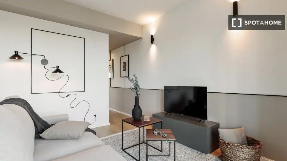Living room of Flat for rent in Barcelona  with Air Conditioner, Heating and Furnished