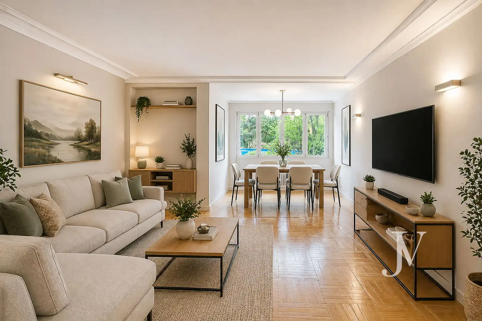 Sala de estar de Piso en venta en  Madrid Capital con Calefacción, Trastero y Amueblado