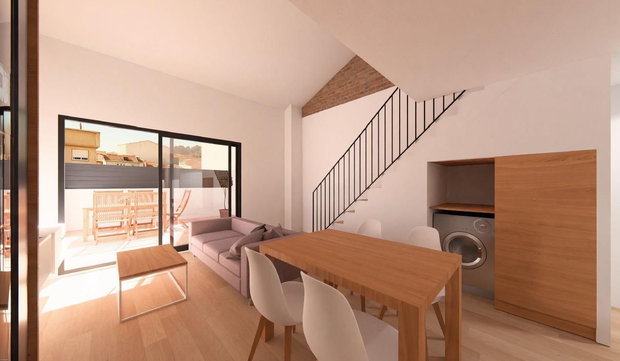 Living room of Duplex for sale in Terrassa  with Heating, Parquet flooring and Terrace