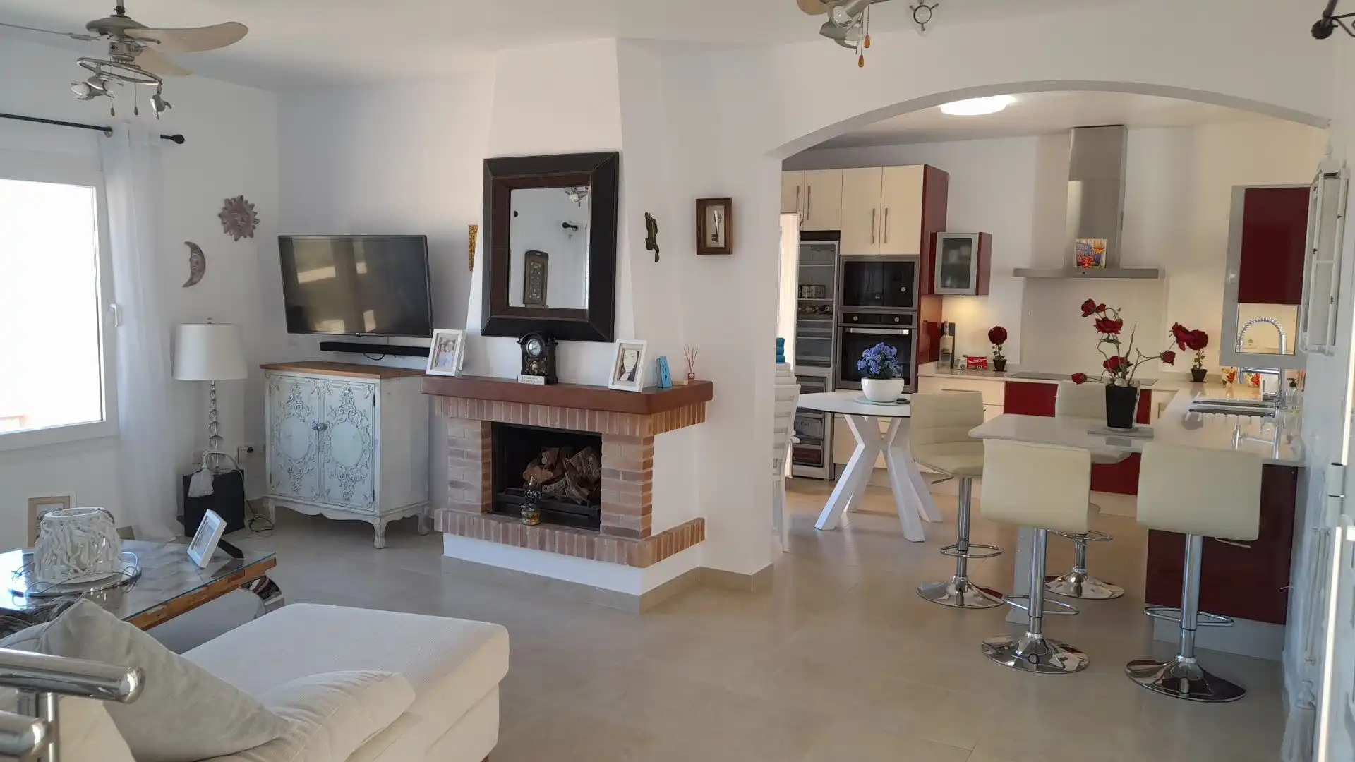 Sala de estar de Casa o chalet en venta en Mojácar con Aire acondicionado, Calefacción y Terraza