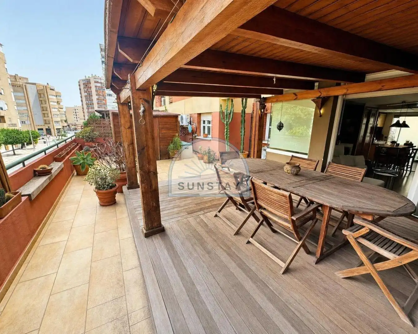 Terraza de Apartamento de alquiler en Torremolinos con Aire acondicionado, Jardín privado y Terraza