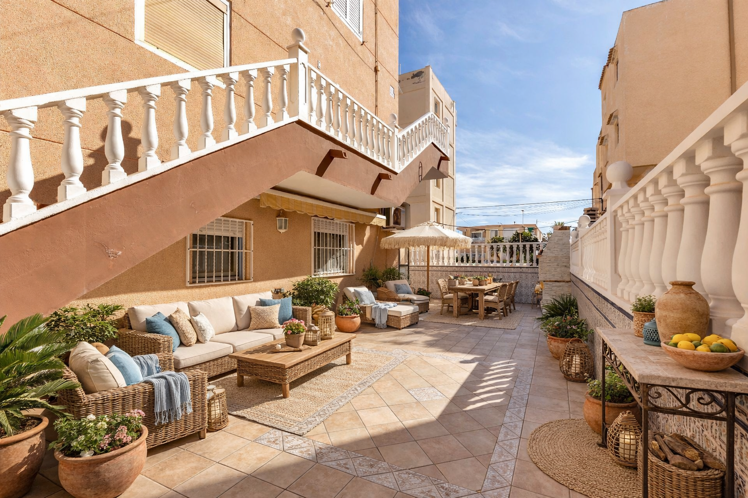 Terrace of Single-family semi-detached for sale in Torrevieja  with Air Conditioner, Private garden and Terrace