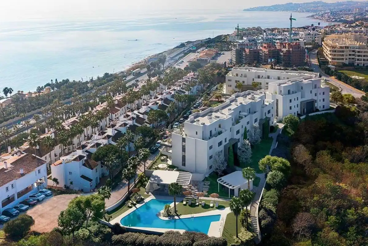 Exterior view of Apartments for sale in Mijas  with Air Conditioner, Storage room and Community pool