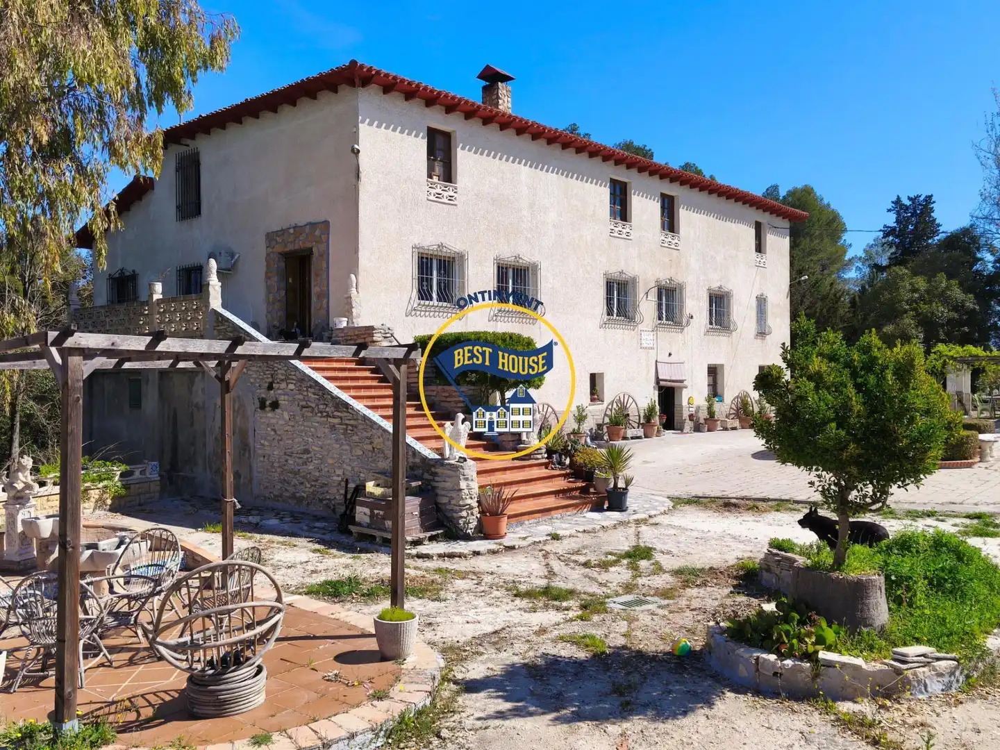 Vista exterior de Finca rústica en venta en Alfafara con Aire acondicionado, Jardín privado y Terraza