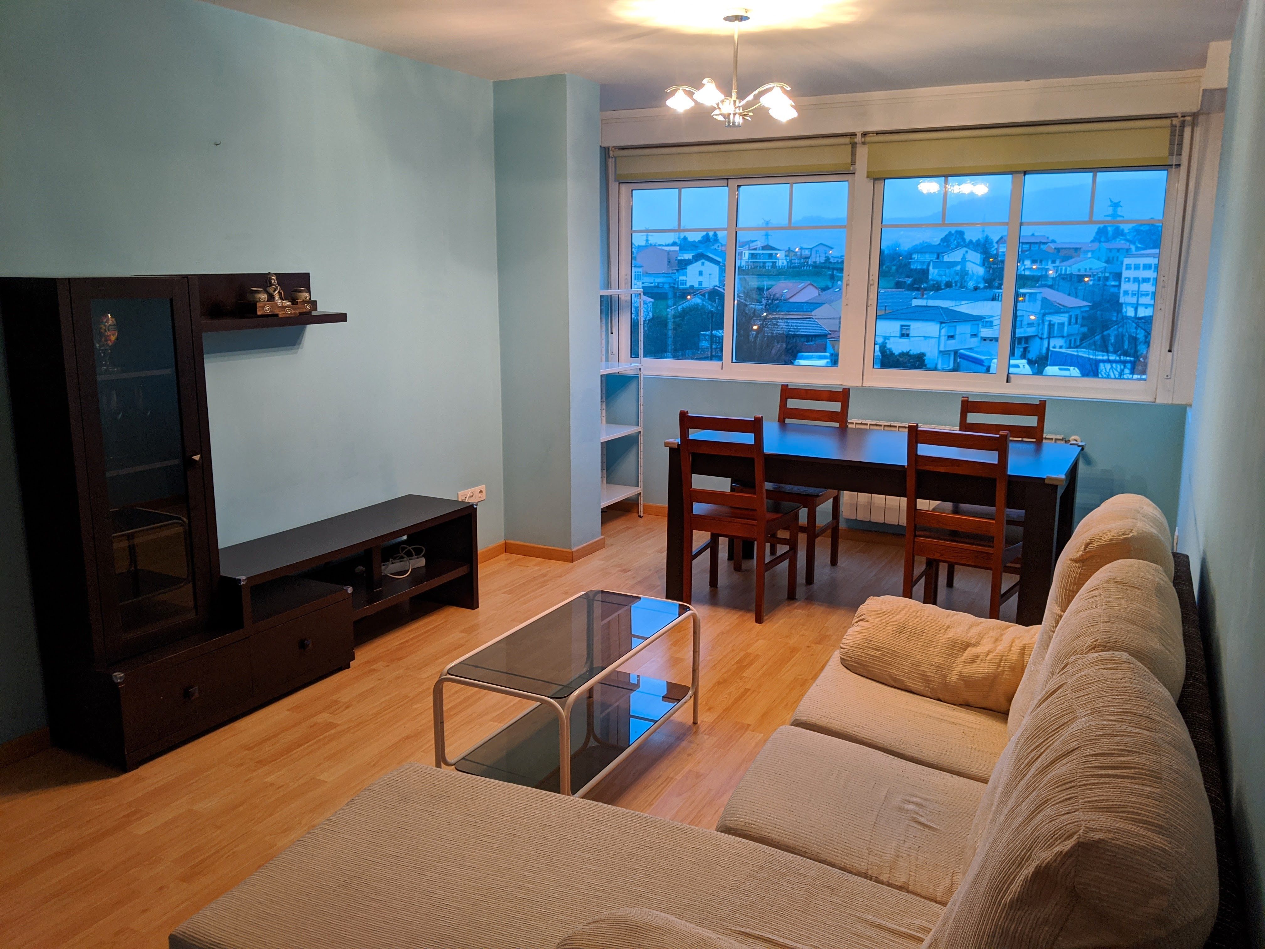 Living room of Flat for rent in Narón  with Heating, Parquet flooring and Storage room