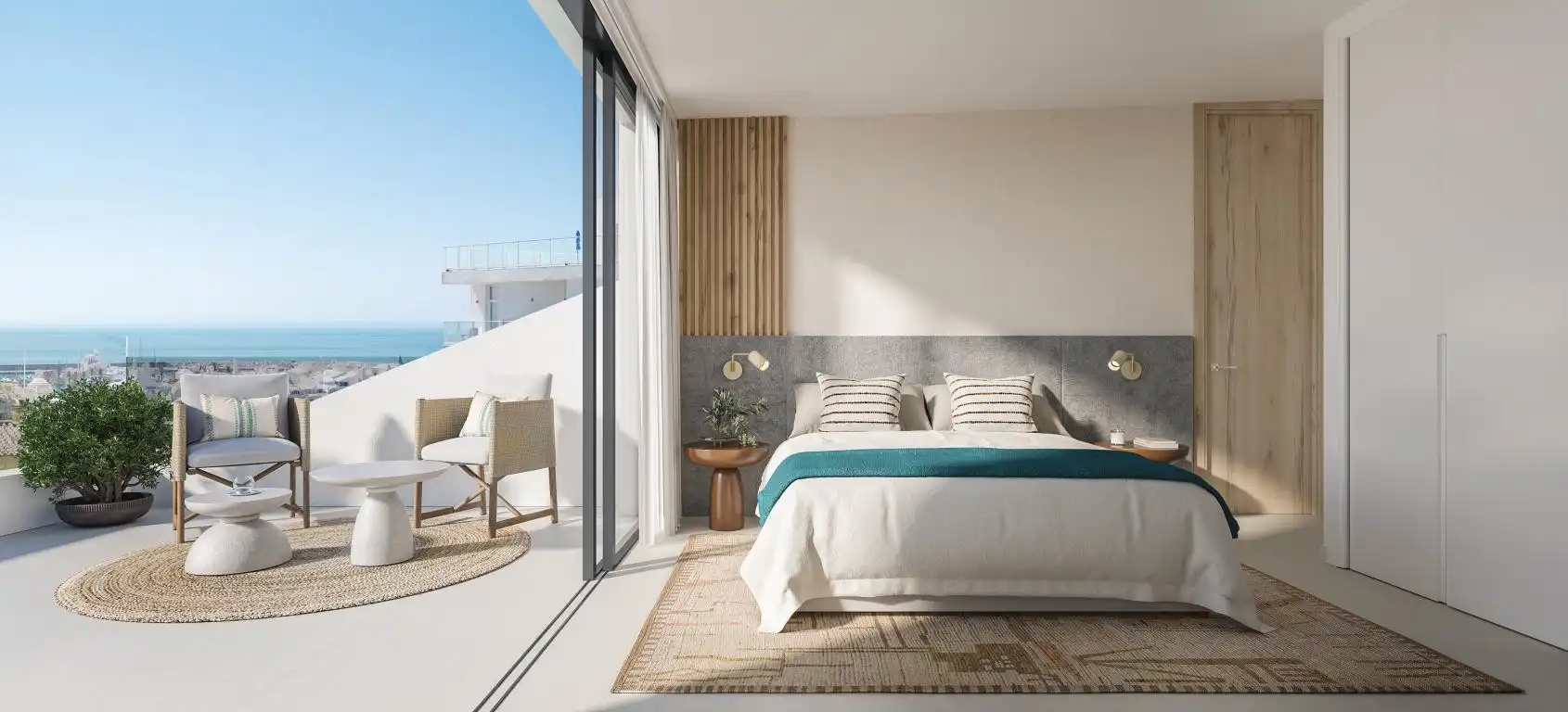 Dormitori de Apartament en venda en Benalmádena amb Aire condicionat, Terrassa i Piscina