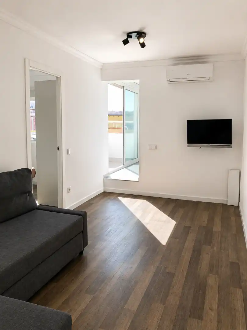 Sala de estar de Ático en venta en Santa Coloma de Gramenet con Aire acondicionado, Parquet y Terraza