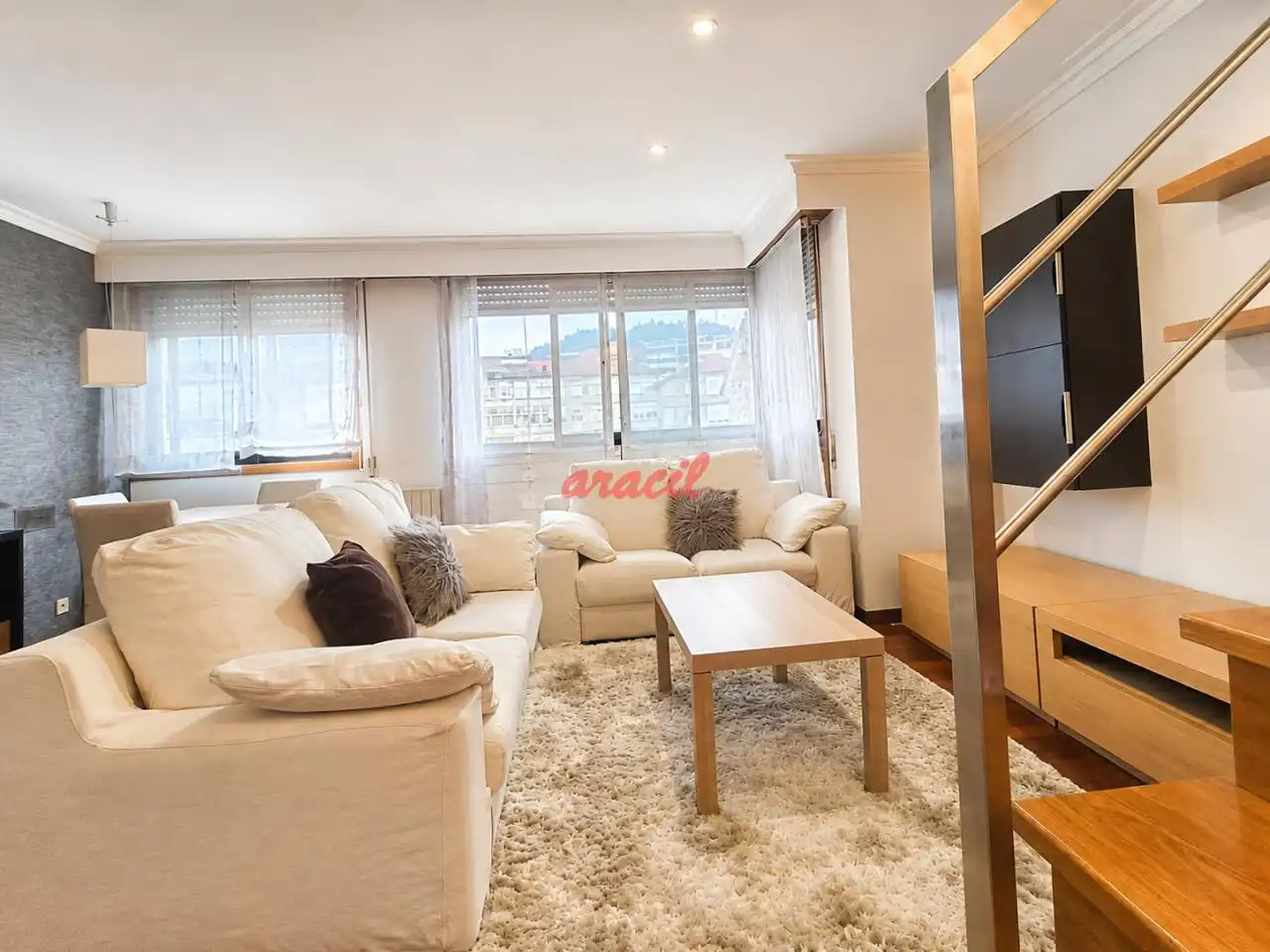 Living room of Duplexes for rent in Ourense Capital   with Heating and Furnished