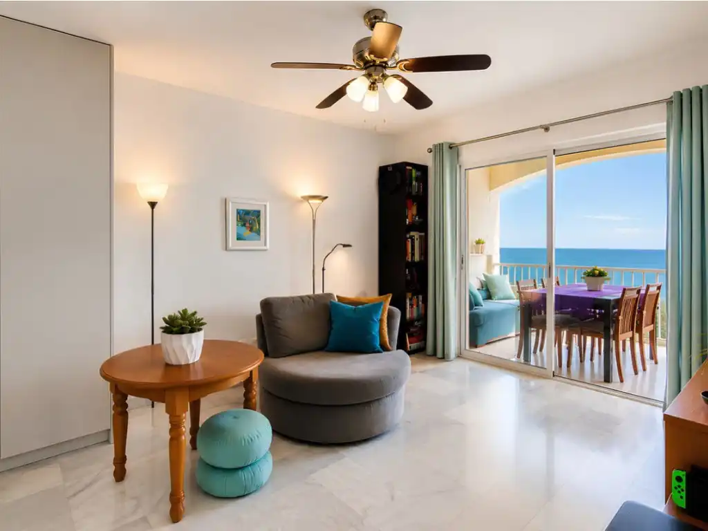 Living room of Flat for sale in Fuengirola  with Air Conditioner, Terrace and Furnished