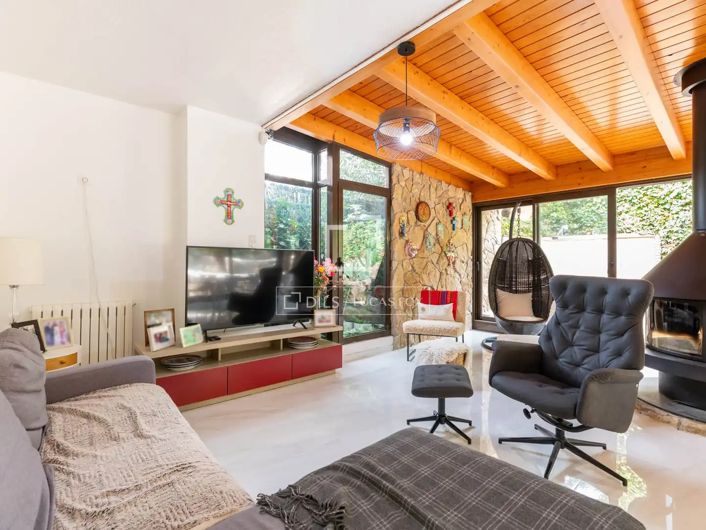 Living room of Houses for rent in Castelldefels  with Air Conditioner, Heating and Private garden