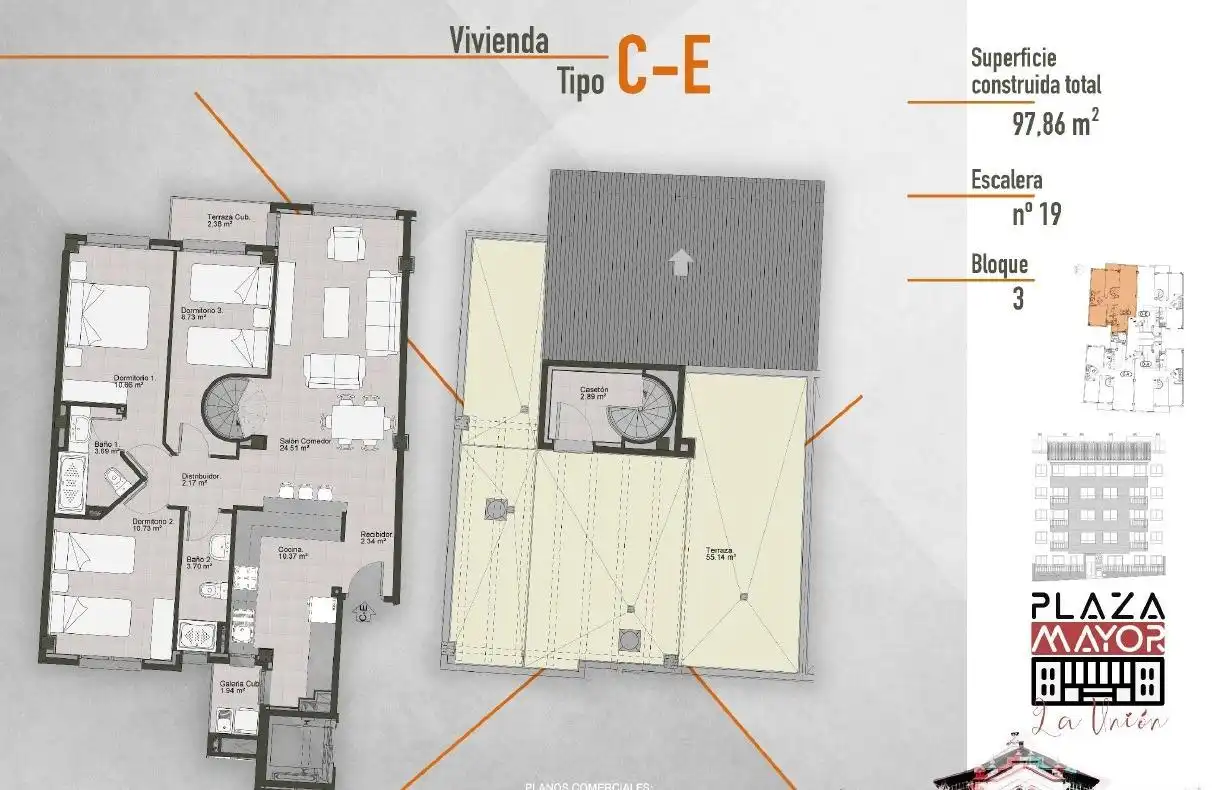 Attico con terrazza in vendita a Plaza Plaza Arquitectos Cerdán Y Beltri 19