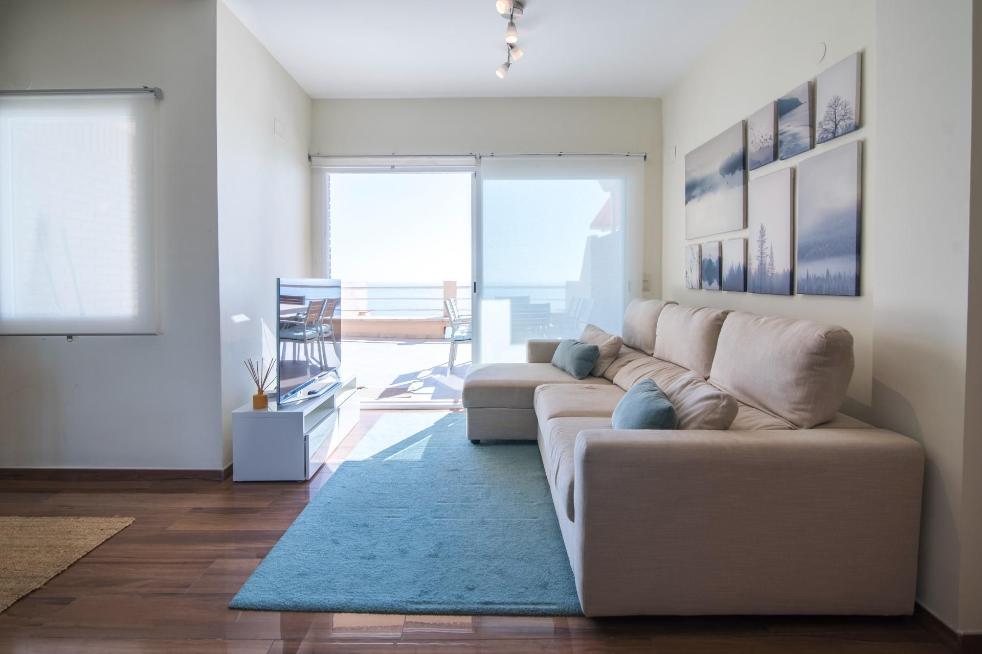 Sala de estar de Ático de alquiler en Cullera con Aire acondicionado, Calefacción y Terraza