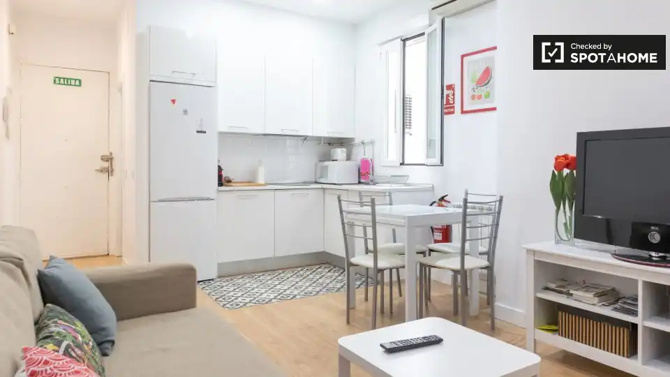 Cuina de Pis de lloguer en Madrid amb Aire condicionat, Calefacció i Moblat