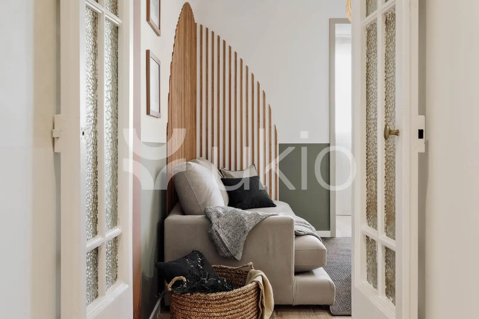 Sala de estar de Apartamento de alquiler en Barcelona con Aire acondicionado, Amueblado y Horno