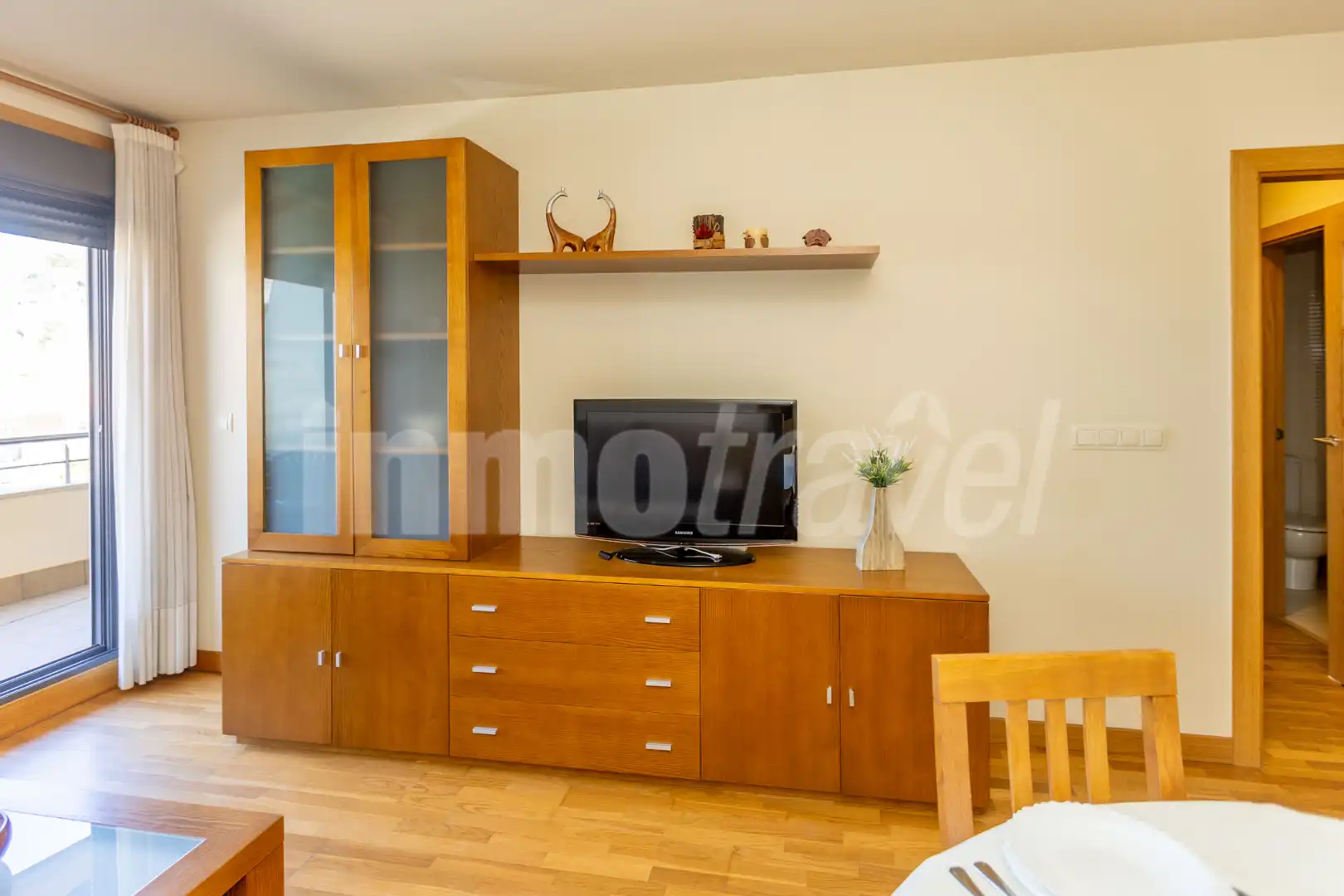 Sala d'estar de Apartament en venda en Sanxenxo amb Calefacció, Parquet i Terrassa