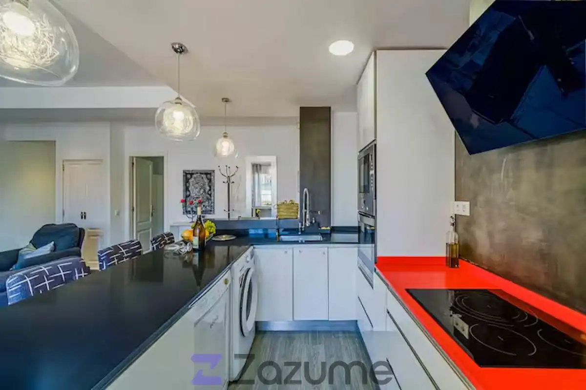 Cocina de Apartamento de alquiler en Jávea / Xàbia con Aire acondicionado, Amueblado y Horno