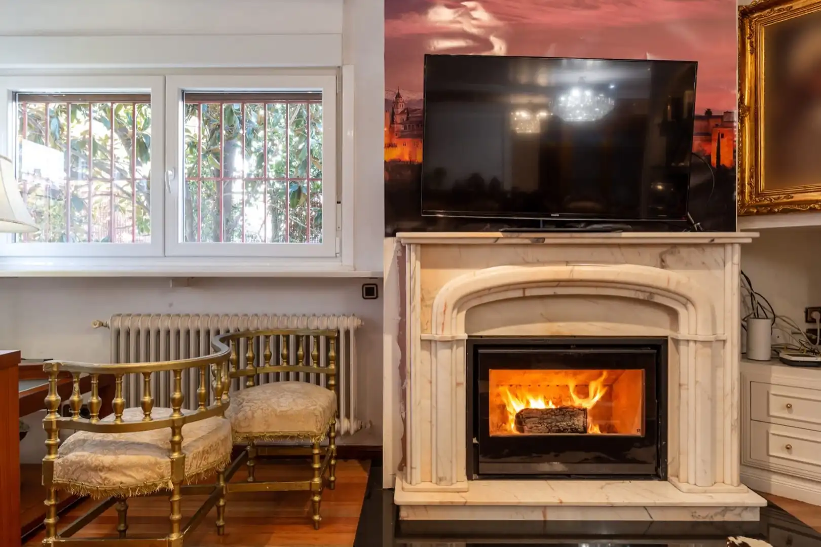 Sala de estar de Casa adosada en venta en Madrid con Aire acondicionado, Calefacción y Jardín privado