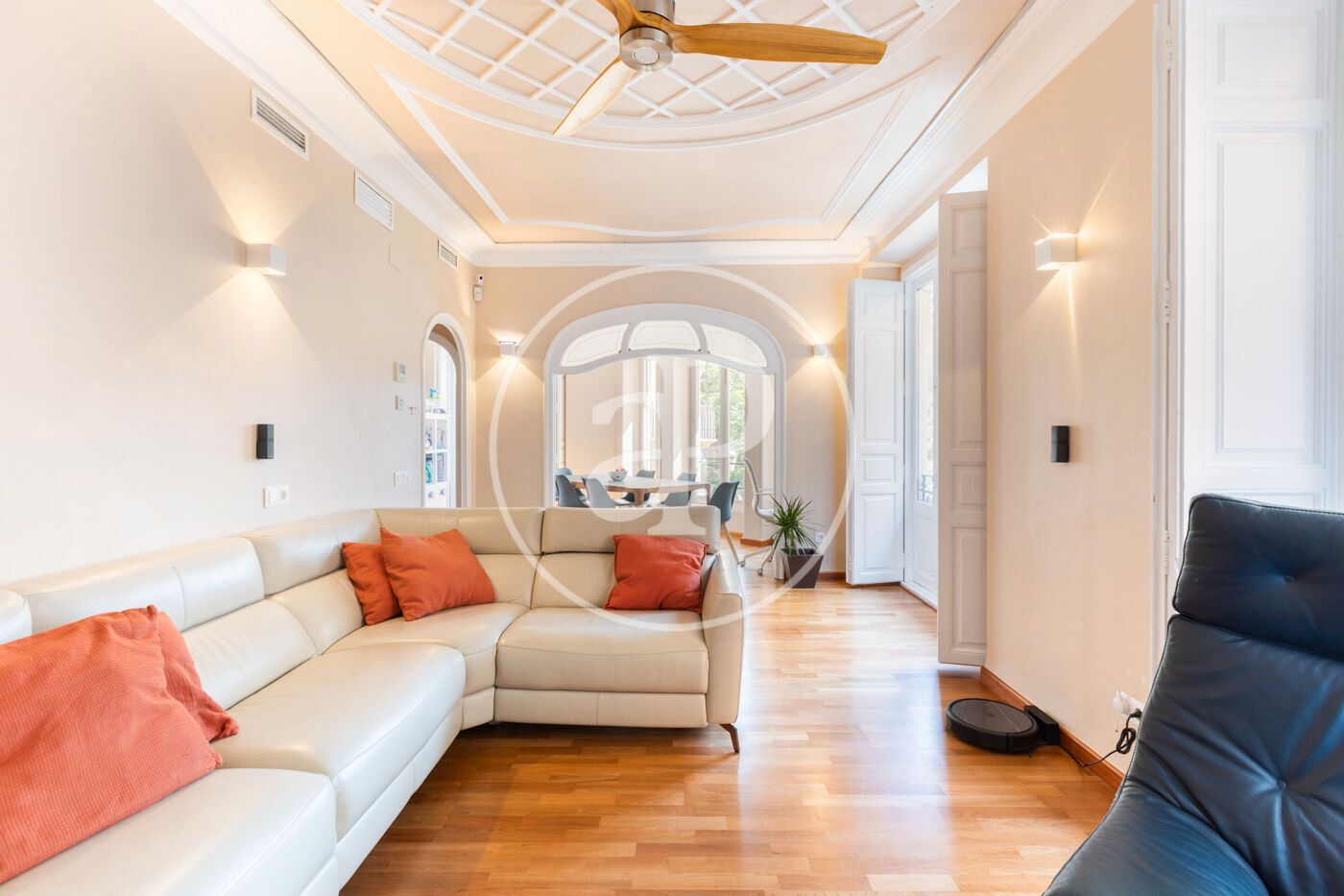 Sala de estar de Piso de alquiler en  Valencia Capital con Aire acondicionado, Calefacción y Amueblado