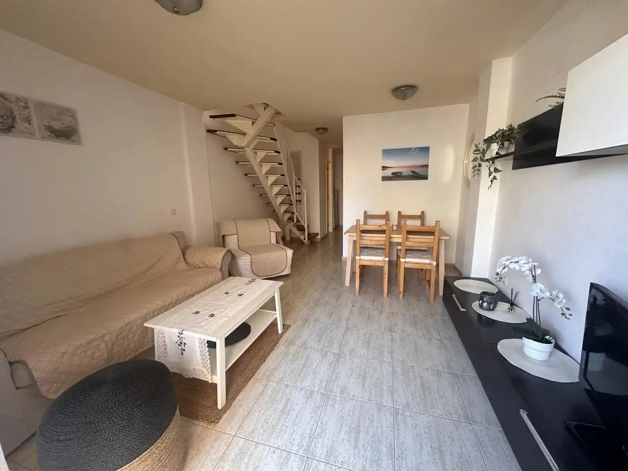 Sala de estar de Apartamento en venta en Adeje con Aire acondicionado, Terraza y Piscina comunitaria