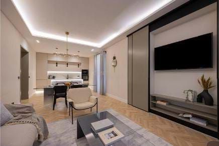 Living room of Flat for sale in  Madrid Capital  with Air Conditioner, Heating and Furnished
