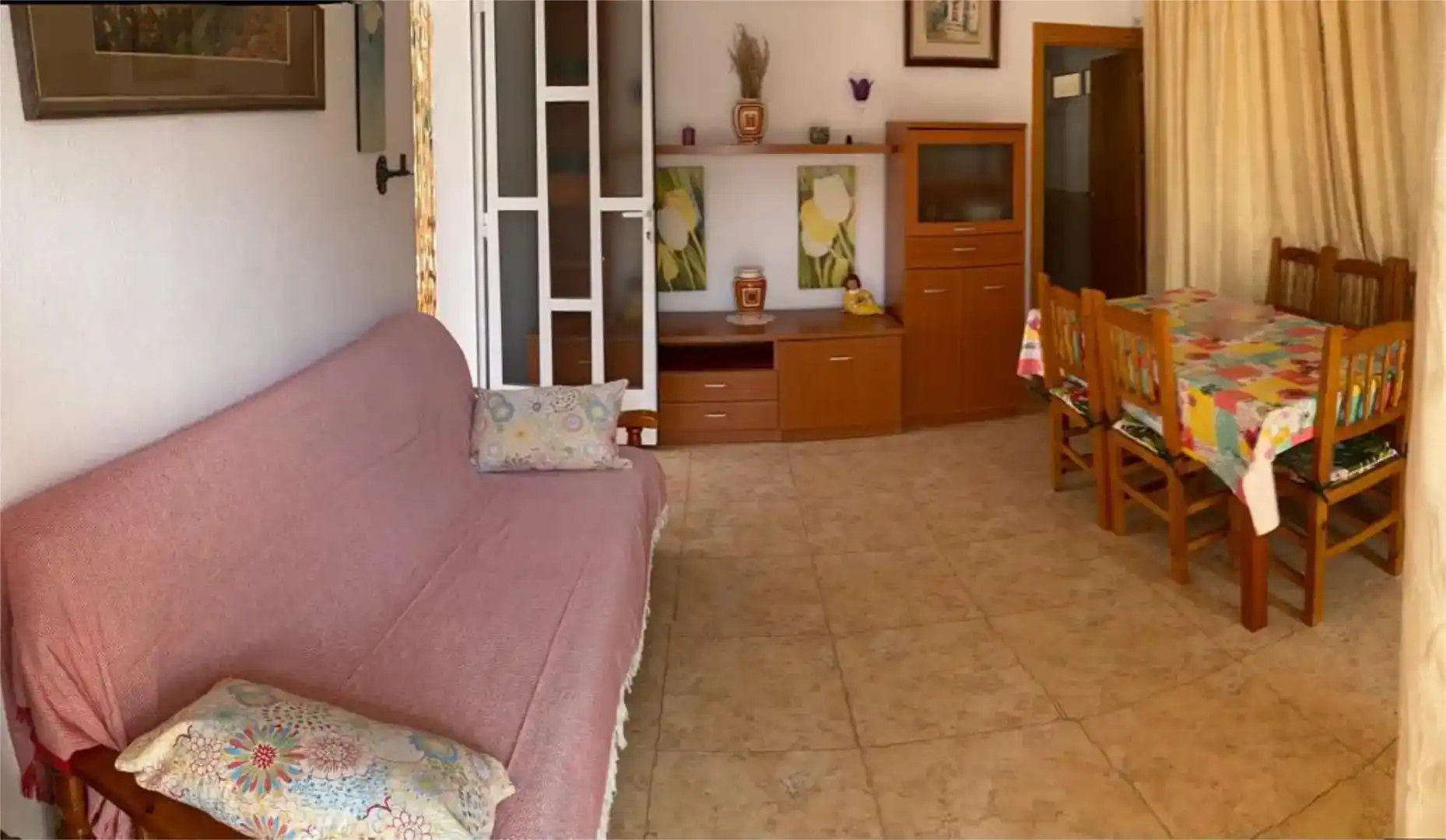Sala de estar de Casa adosada de alquiler en Mazarrón con Aire acondicionado, Jardín privado y Trastero