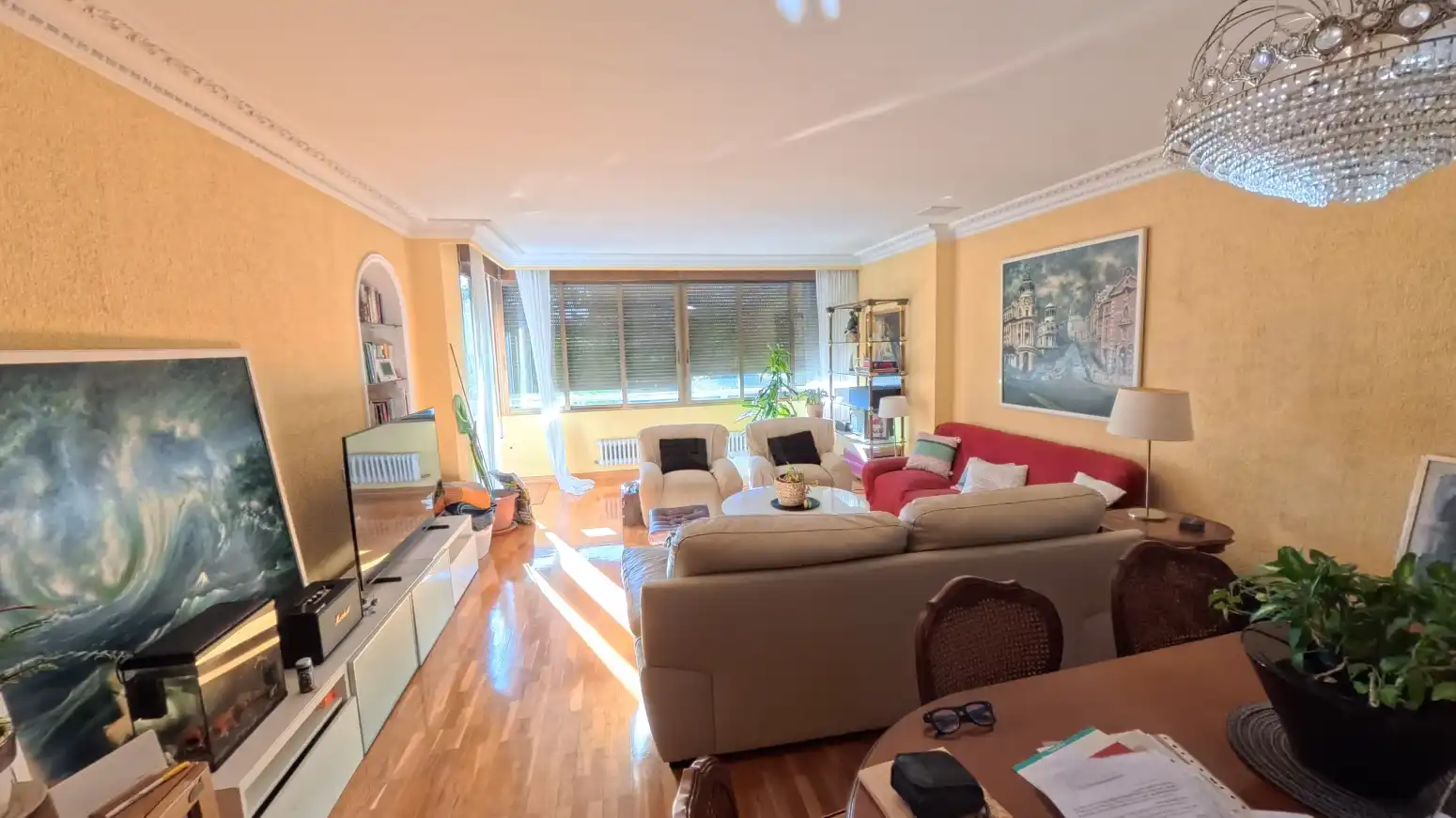 Sala d'estar de Pis en venda en  Logroño amb Calefacció, Parquet i Terrassa
