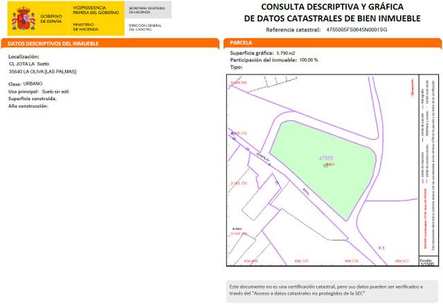 Terreno residencial en Venta en LA JOTA en La Oliva pueblo