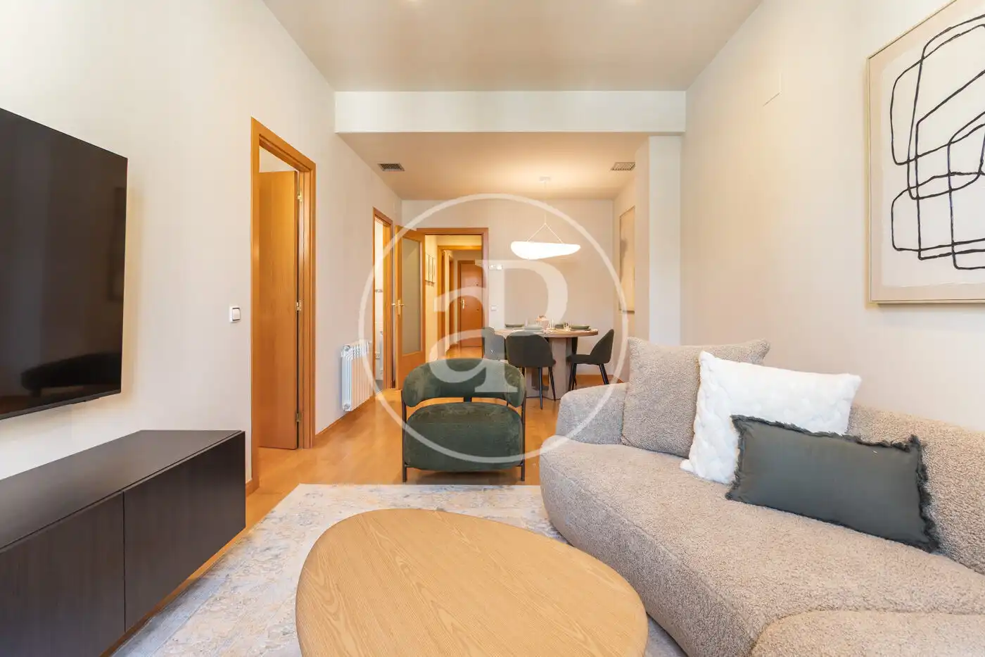 Wohnzimmer von Wohnung zur Miete in Barcelona mit Klimaanlage, Heizung und Möbliert