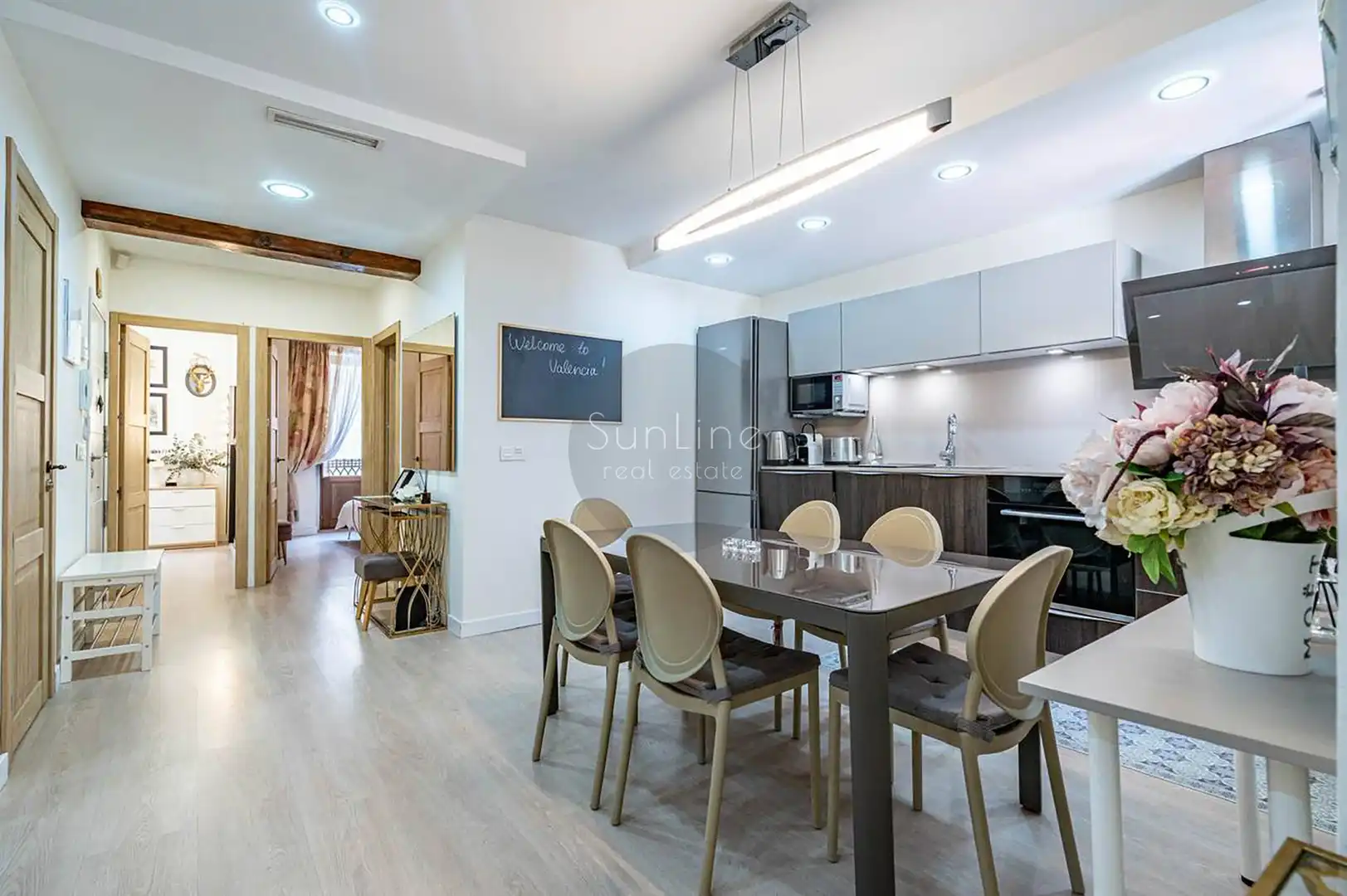 Küche von Wohnung zum Verkauf in Valencia mit Klimaanlage, Möbliert und Balkon