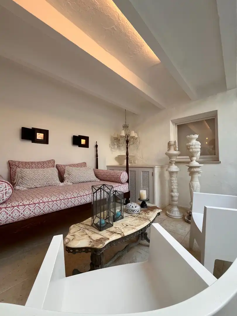 Wohnzimmer von Country house zum Verkauf in Es Migjorn Gran mit Klimaanlage, Heizung und Privatgarten