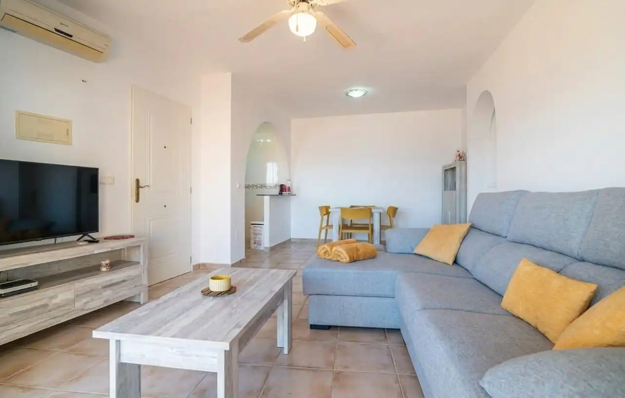 Living room of Flat for sale in Mojácar  with Air Conditioner, Terrace and Furnished