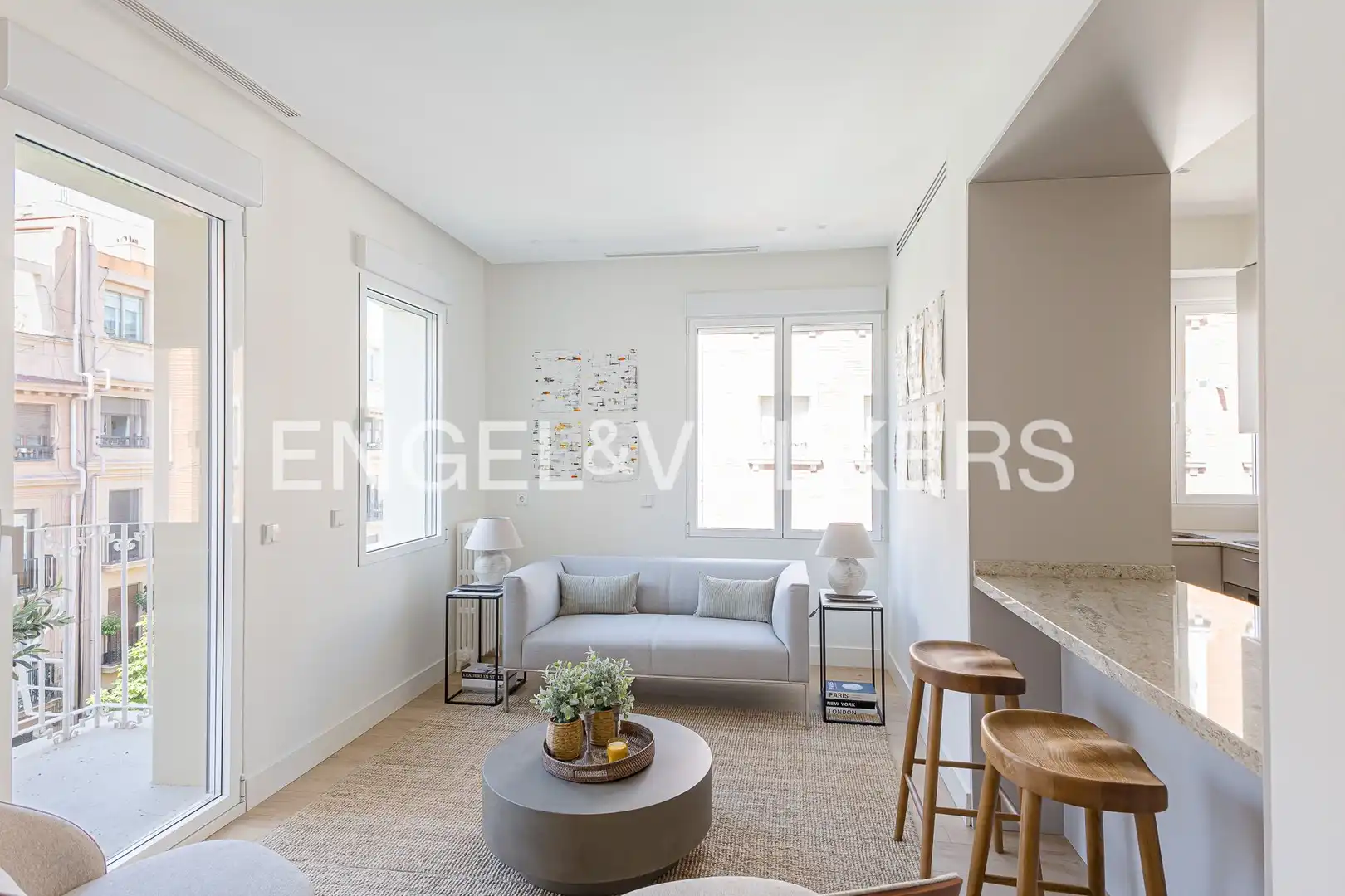 Wohnzimmer von Wohnung zur Miete in Madrid mit Klimaanlage, Heizung und Terrasse
