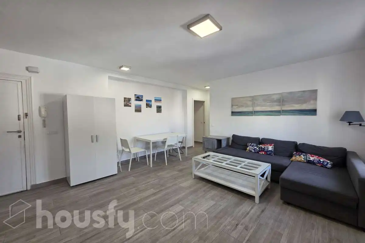 Living room of Flat for rent in Málaga  with Air Conditioner, Parquet flooring and Furnished