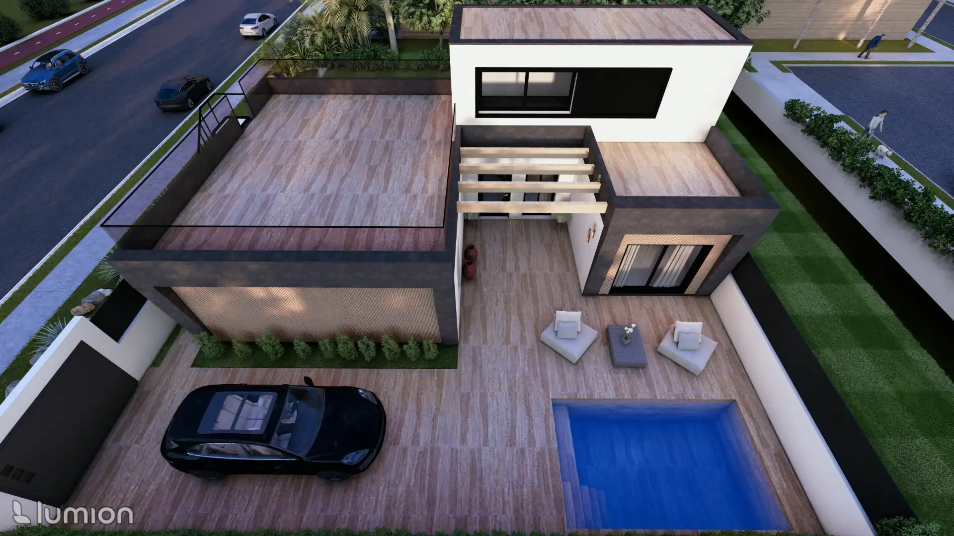 Garten von Einfamilien-Reihenhaus zum Verkauf in Murcia mit Privatgarten, Terrasse und Schwimmbad