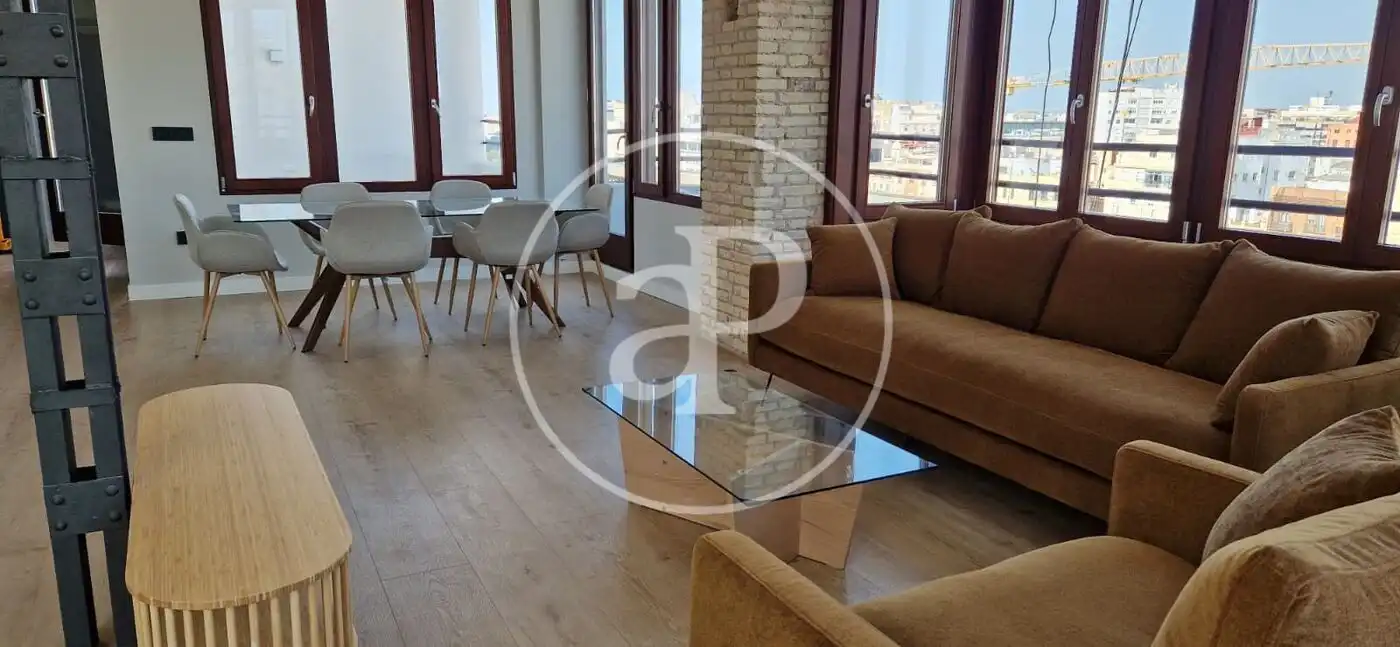 Living room of Flat for rent in Valencia  with Air Conditioner, Heating and Balcony