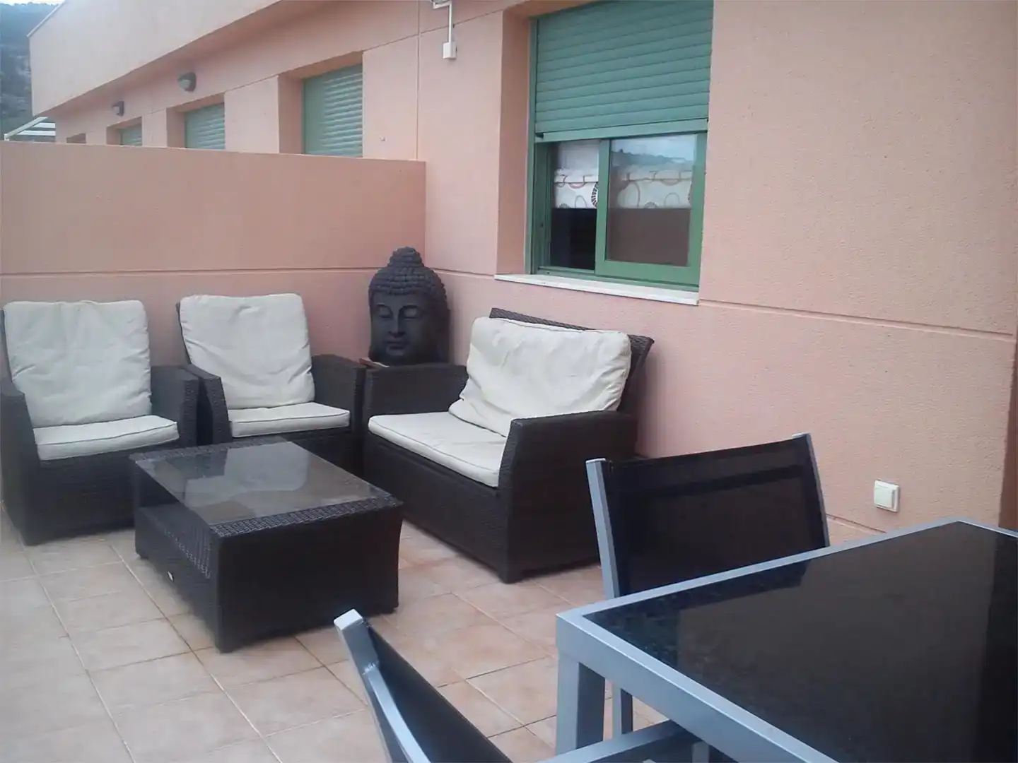 Terrasse von Wohnungen zur Miete in Alcalà de Xivert mit Privatgarten, Abstellraum und Schwimmbad