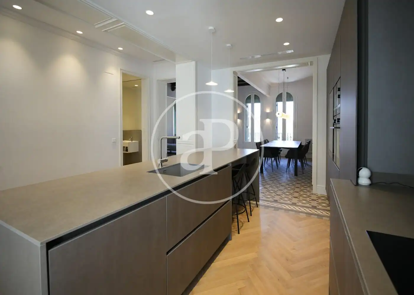 Cocina de Piso de alquiler en Barcelona con Aire acondicionado, Calefacción y Amueblado