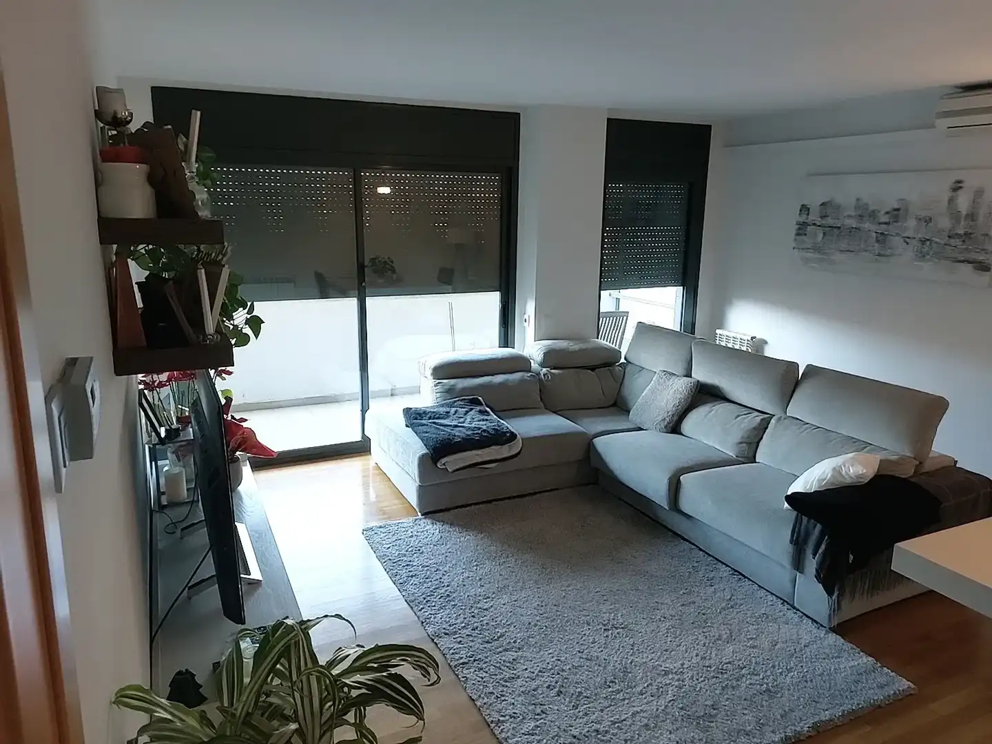 Sala d'estar de Pis de lloguer en Girona amb Aire condicionat, Calefacció i Jardí privat