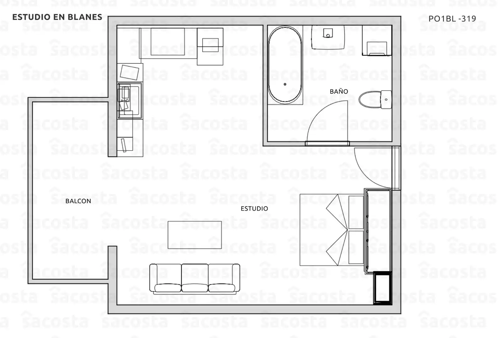 Estudio en venta en Passeig d'Abanell, Els Pins