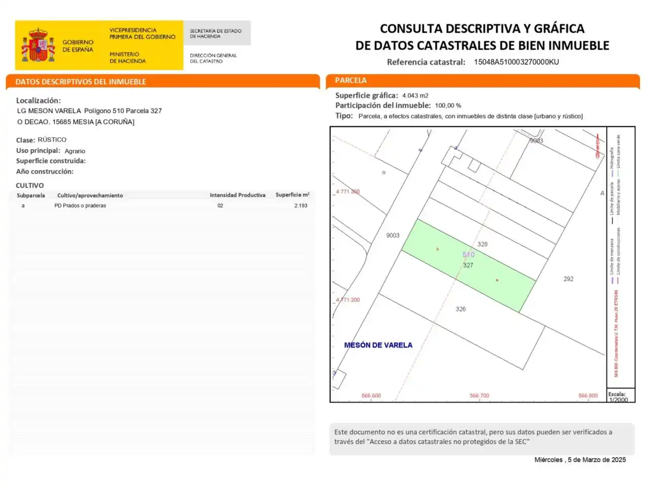 Rural land for sale in MESON VARELA, imagen 4